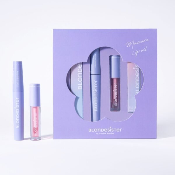 Blondesister „Mini Box Essential“ rinkinys su kosmetine, juodu tušu ir bespalviu lūpų aliejumi