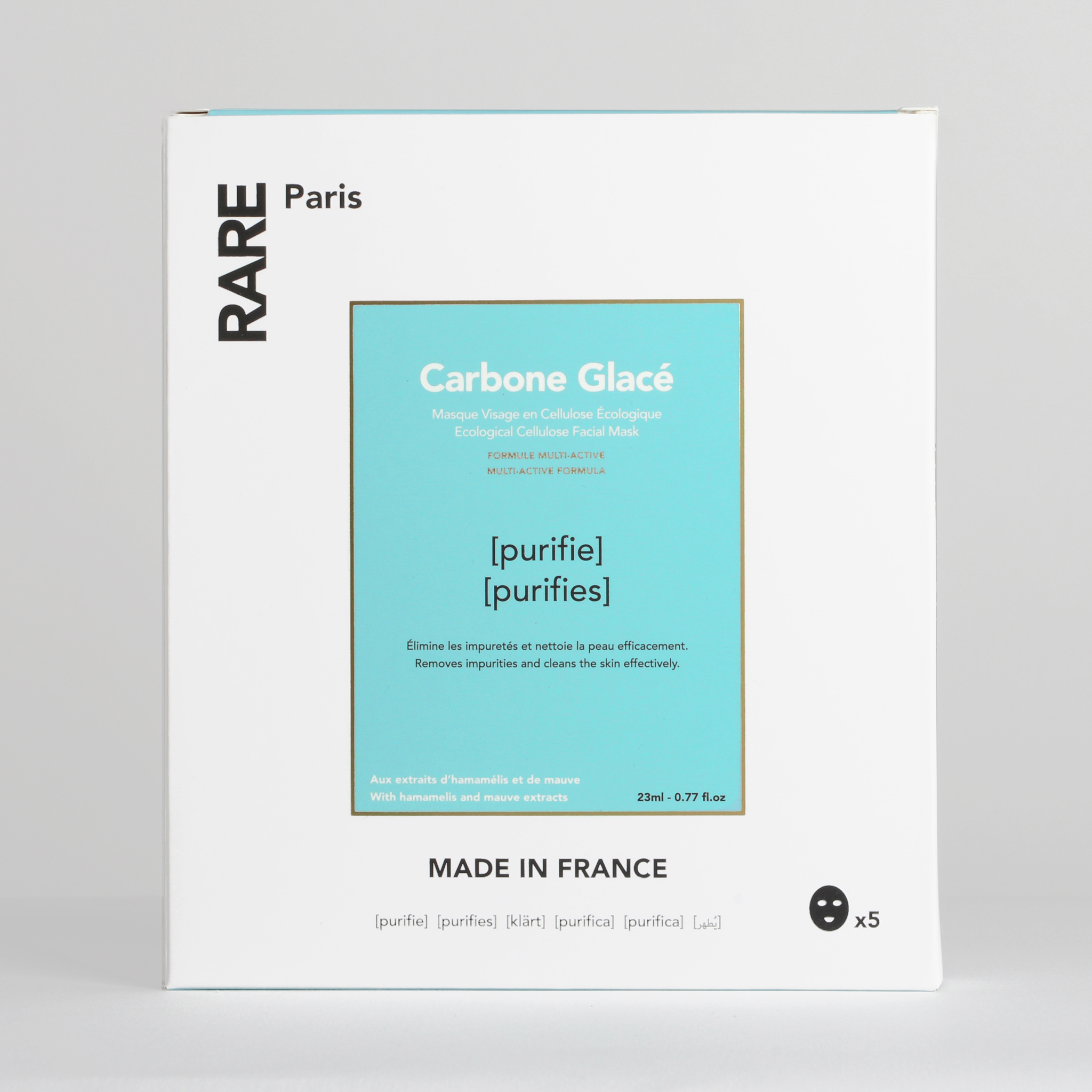 RARE Paris Carbone Glacé box - valomoji veido kaukė, rinkinys 5 vnt 5 RARE Paris Carbone Glacé box - valomoji veido kaukė, rinkinys 5 vnt - Image 5