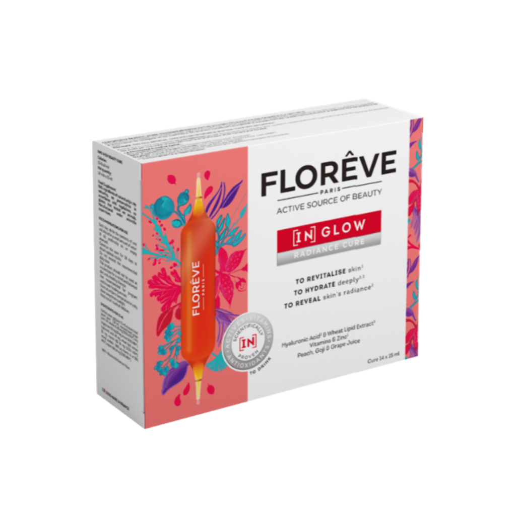 Floreve Maisto Papildas Odai Su Hialurono Rūgštimi - [IN] Glow, 14x15 ml