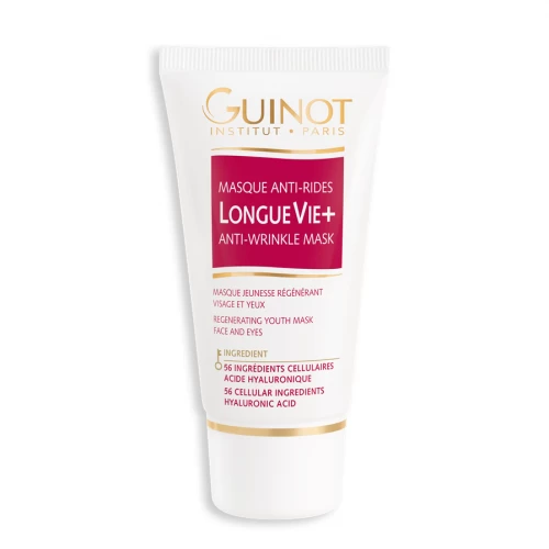 GUINOT Longue Vie Mask – Priešraukšlinė kaukė veidui ir akių kontūrui, 50 ml
