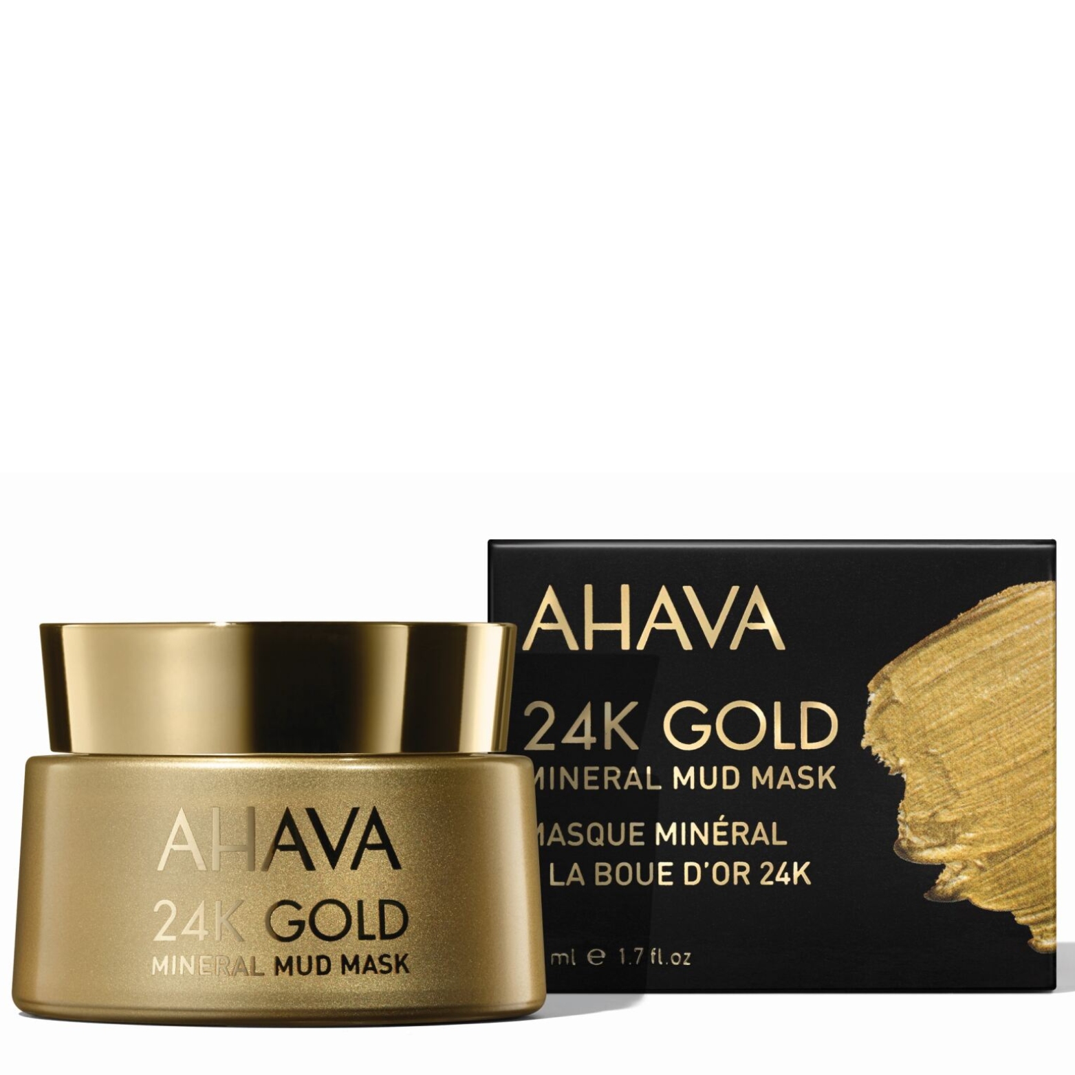 AHAVA MINERAL MUD 24K AUKSO MINERALINĖ PURVO KAUKĖ - 50 ML 1 AHAVA MINERAL MUD 24K AUKSO MINERALINĖ PURVO KAUKĖ - 50 ML