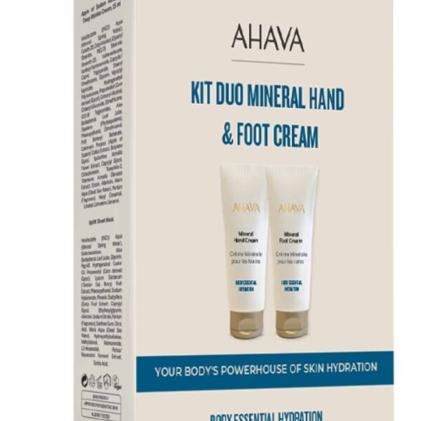 Ahava rinkinys: mineralinis rankų kremas ir pėdų kremas (2 × 100 ml)