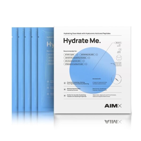 AIMX Greito poveikio giliai drėkinanti veido kaukė su peptidais AIMX Hydrate Me