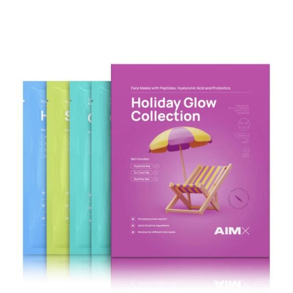 AIMX Lakštinių kaukių rinkinys Holiday Glow Collection, 4 vnt.