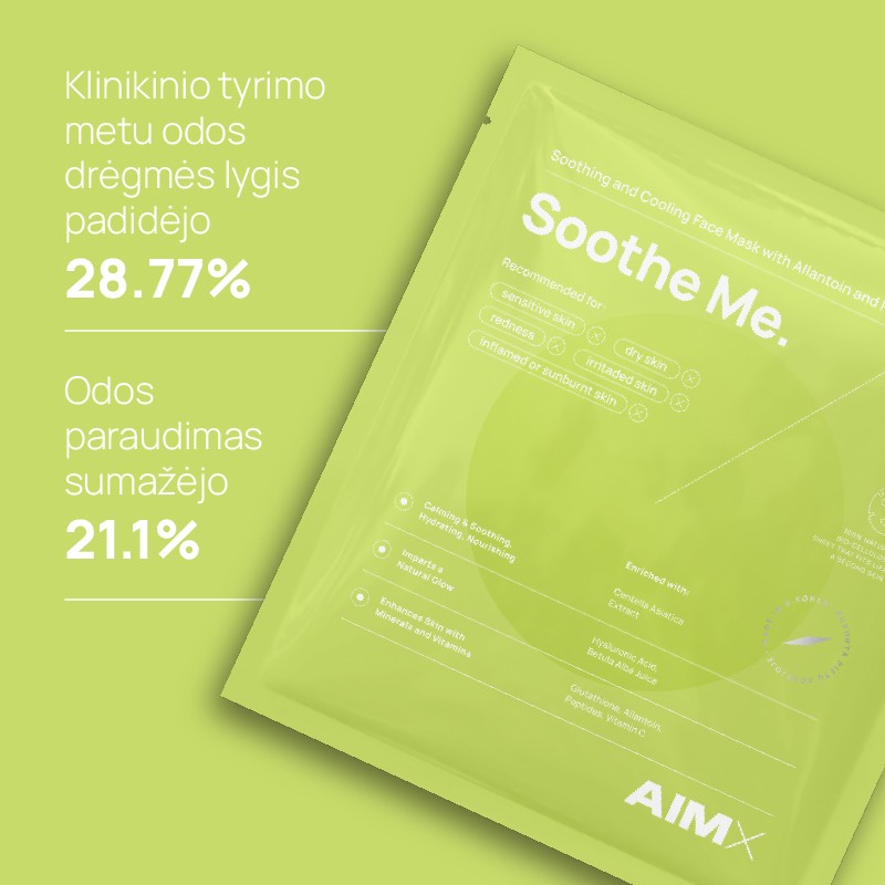 AIMX Greito poveikio raminanti veido kaukė su peptidais AIMX Soothe Me, 5 vnt.