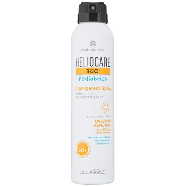 Heliocare 360 Pediatrics transparent purškiama apsauginė priemonė vaikams SPF50+, 200ml