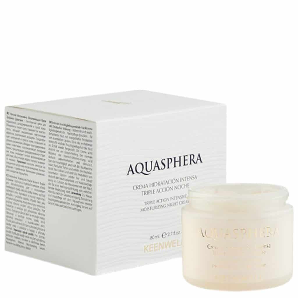 Keenwell Aquasphera trejopo poveikio intensyviai drėkinantis naktinis kremas, 80 ml