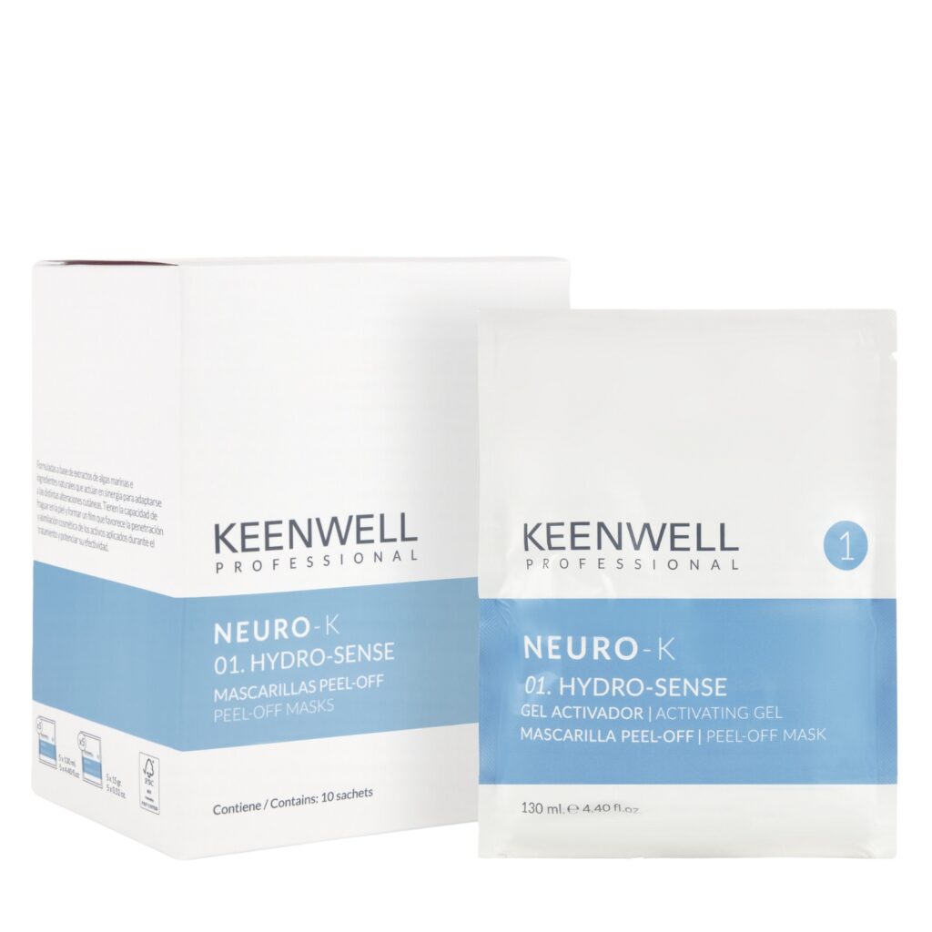 KEENWELL NEURO-K HYDRO-SENSE VEIDO KAUKĖS PEEL-OFF SISTEMA (5 x 130ml/15gr)