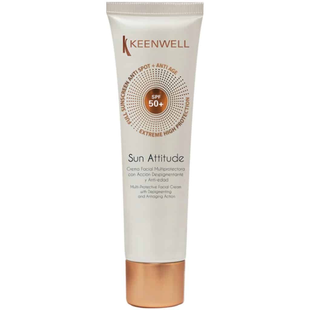 Keenwell Sun attitude SPF50 depigmentuojantis ir prieš odos senėjimą veikiantis veido kremas, 60 ml