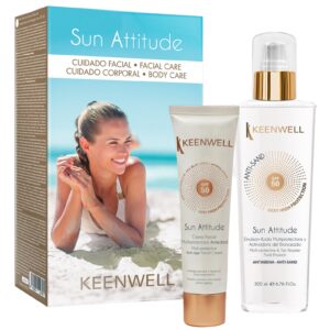 KEENWELL SUN ATTITUDE SPF 50 VEIDO KREMAS, 60 ml + FLUIDAS NUO SAULĖS SPF50, 200 ml