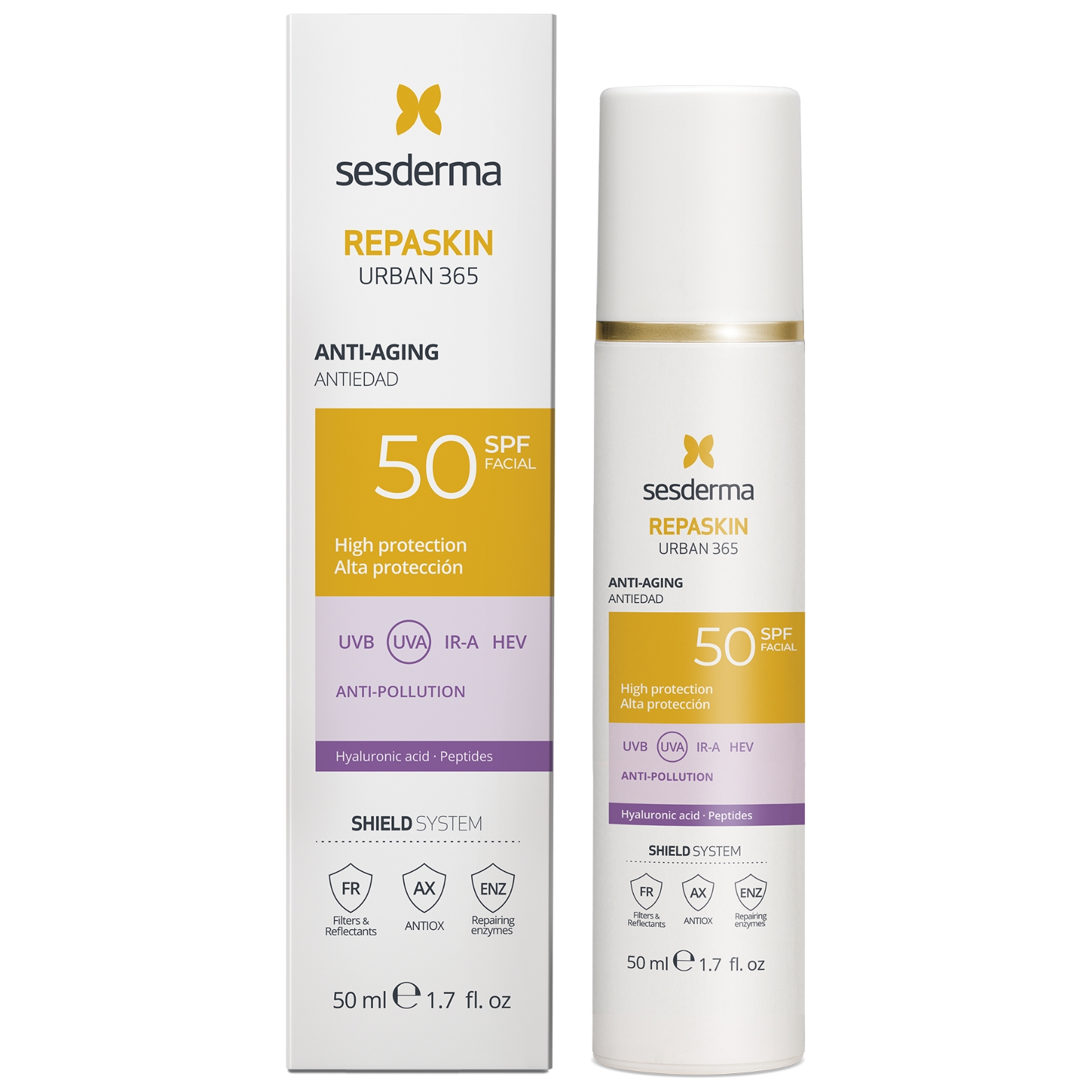 SESDERMA REPASKIN URBAN 365 APSAUGINIS VEIDO KREMAS SPF50, 50 ML 1 SESDERMA REPASKIN URBAN 365 APSAUGINIS VEIDO KREMAS SPF50, 50 ML