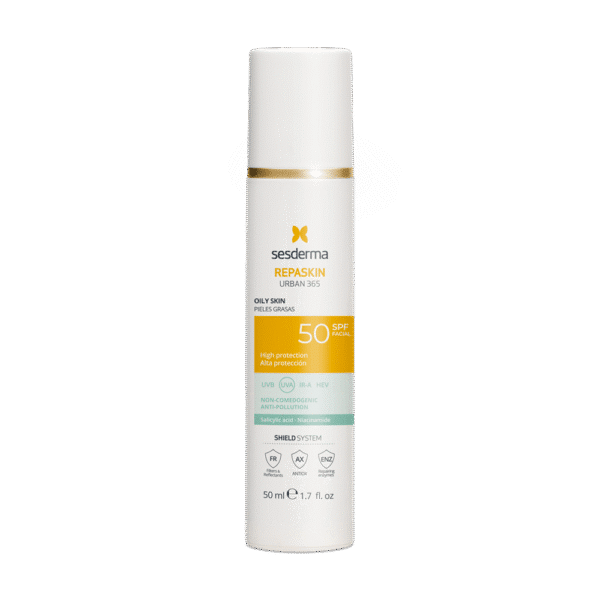 Sesderma Repaskin Urban 365 apsauginė priemonė su SPF50 riebiai odai, 50 ml