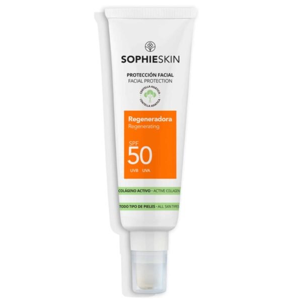 Sophie Skin odą regeneruojantis apsauginis veido kremas nuo saulės SPF50, 50 ml